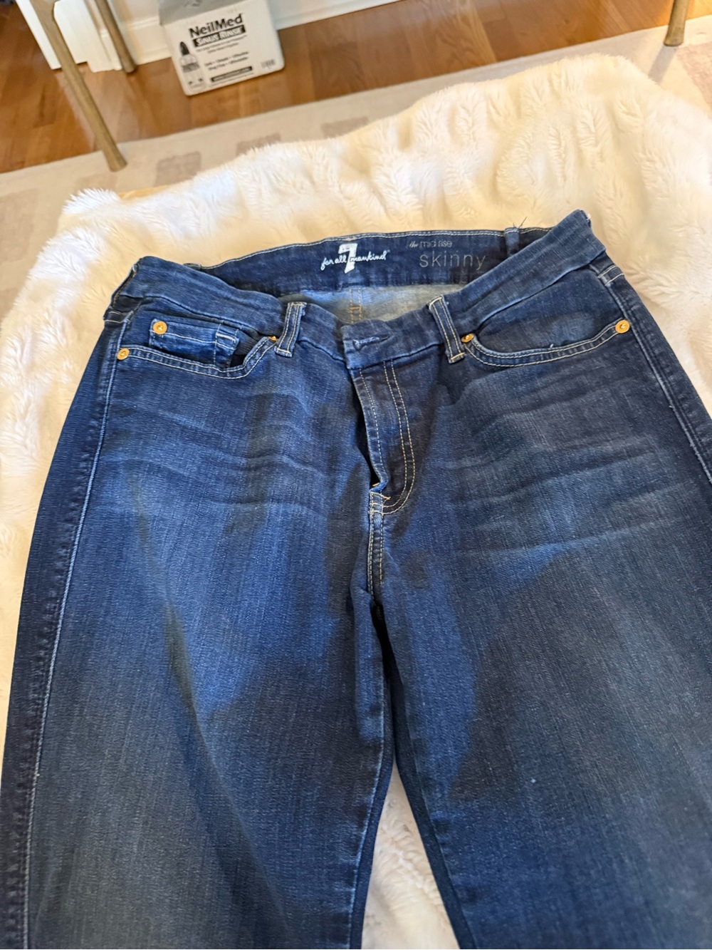 7 For All Mankind Deep Indigo Skinny Jeans